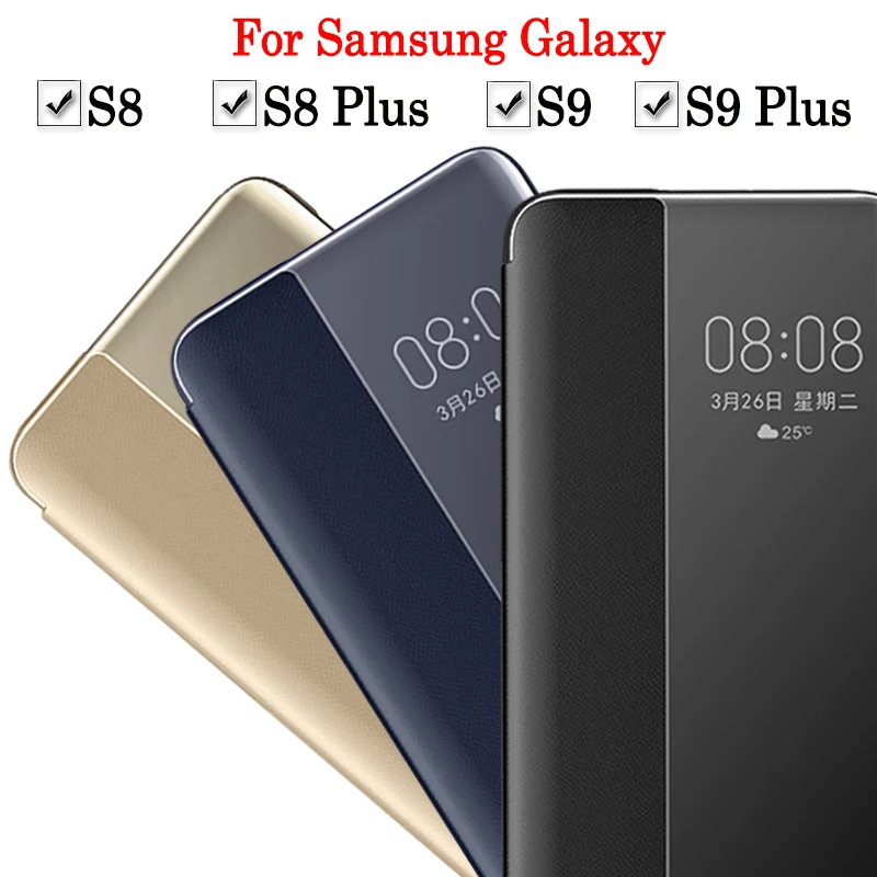Защитный чехол s 8 plus для samsung s9 s8 plus, чехол с окошком для Galaxy s8plus s9plus, 9 s, 8 s, чехол-книжка для смартфона с сенсорным экраном