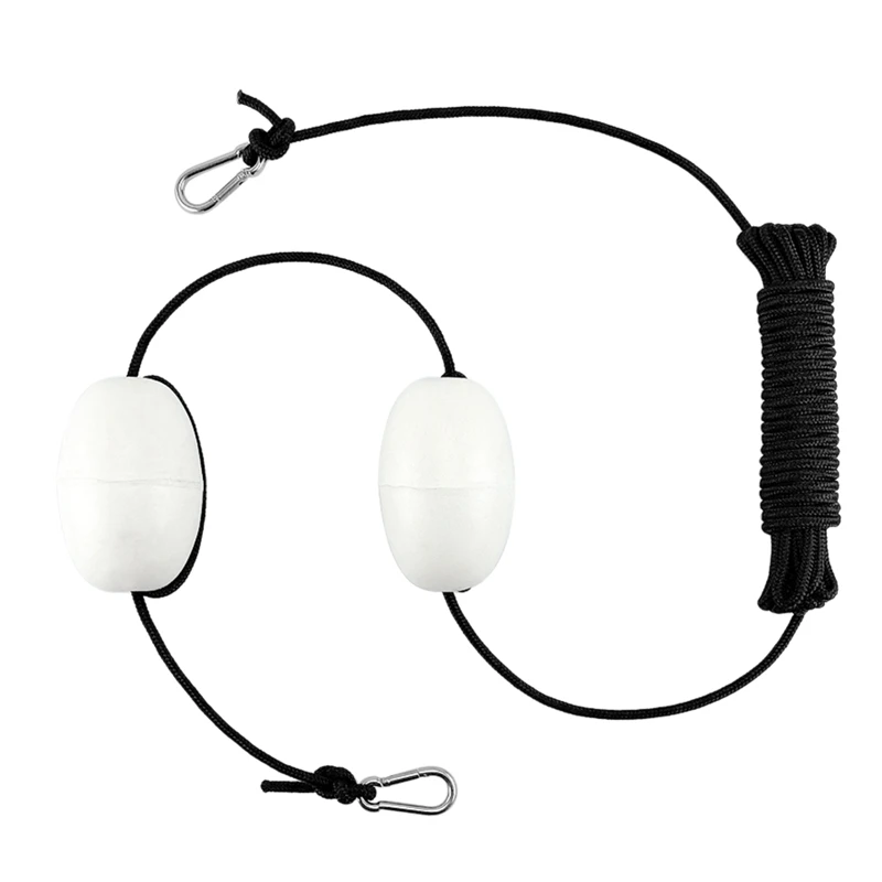 Kayak Tow Rope Boating Floating Throw Anchor Line with Dual Floats End Clips Float Rope Buoy