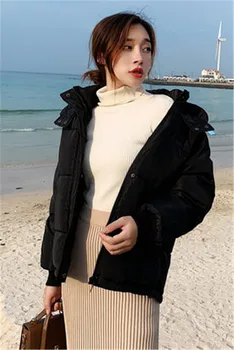 

New winter Women jacket Short female coat Thick warm Hooded Women's Winter Jacket Parker Coat 2XL white cotton coats RS-1918