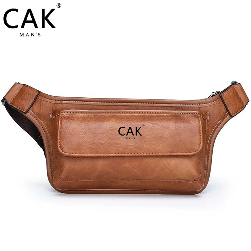 CAK коричневый черный Мужская поясная сумка мужской ремень нагрудная брендовая