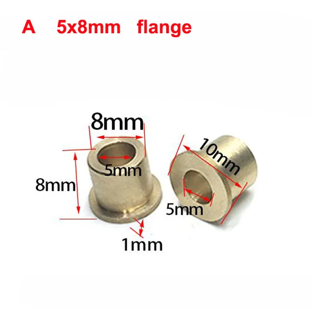 20PCS 4x6/4x8/5x8 Shafting Flange Bushing Servo Shaft Sleeve Bearing Brass Bush Transmission Spare Part for RC Boat Model