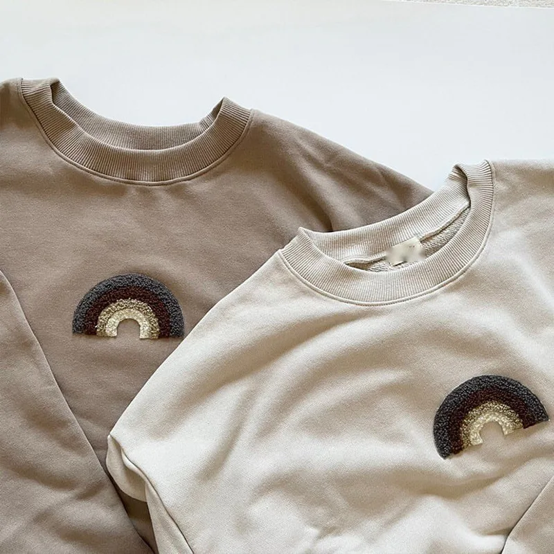 Rainbow Hoodies Mother And Daughter Casual Sweatshirts