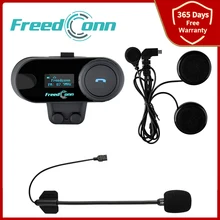 Freedconn TCOM SC Bluetooth Intercom Motorcycle Helmet Headset BT Interphone OLED Display FM Radio HD Stereo Headphone 2021 NEW