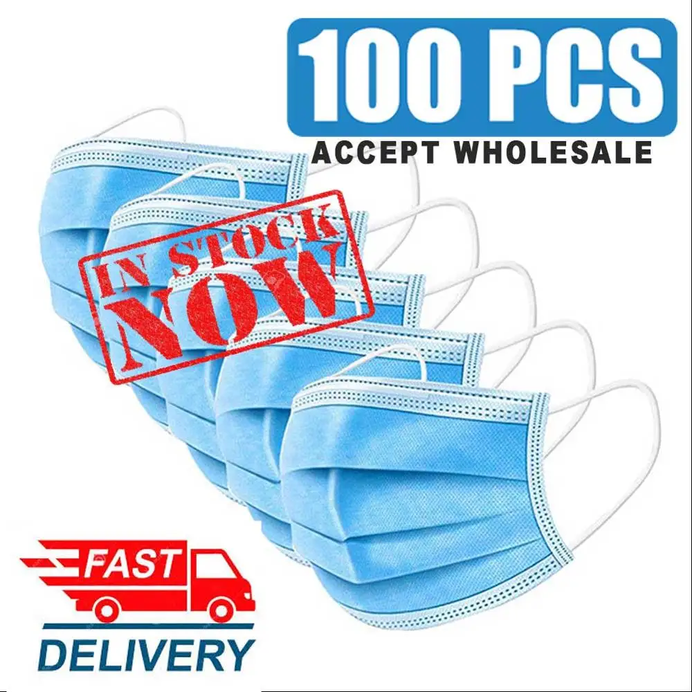

Anti-Pollution 3 Laye Mask dust protection Masks Disposable Face Masks Elastic Ear Loop Disposable Dust Filter Safety Mask Whole