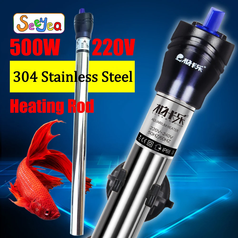 

220v EU US AU Adjustable Temperature Thermostat Heater Rod Submersible Aquarium Fish Tank Water Heat 500W Temperature Controller