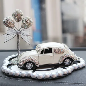 

Creative Bling Bling Balloon Car Model Handicraft Ornaments Cute Rhinestone Car Accessories for Girl Room Decor Home Decoration
