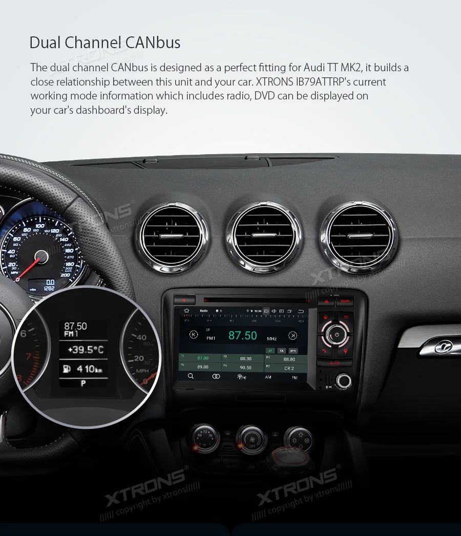 XTRONS Android 9,0 PX5 Восьмиядерный gps Навигатор Радио автомобильный dvd-плеер OBD для Audi TT MK2 8J 2006 2007 2008 2009 2010 2011 2012