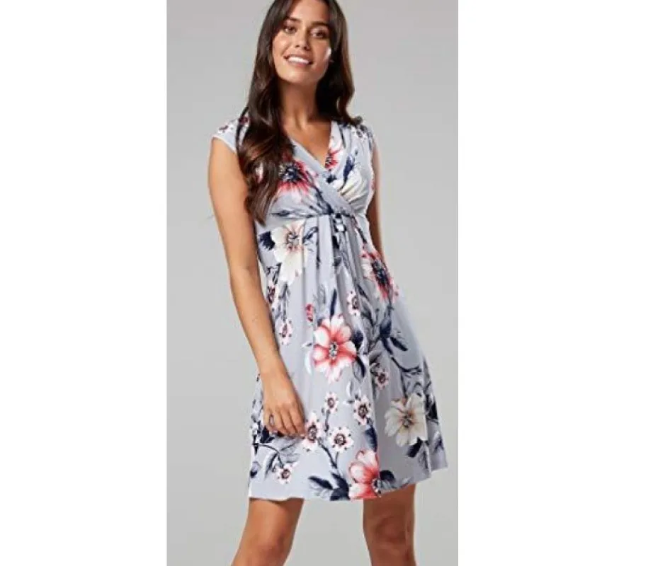 V-neck Pregnant Women's Skirts Sexy V-neck Sleeveless Nursing Printed Maternity Dress