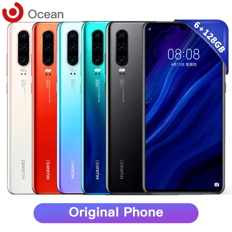 Оригинальный смартфон HUAWEI P30 с глобальной прошивкой 6 ГБ ОЗУ 128 Гб ПЗУ Kirin 980 Android 9 1