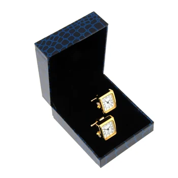 

Exquisite Mens Cuff Link Box PU Leather Ring Holder Case Velvet For Proposal