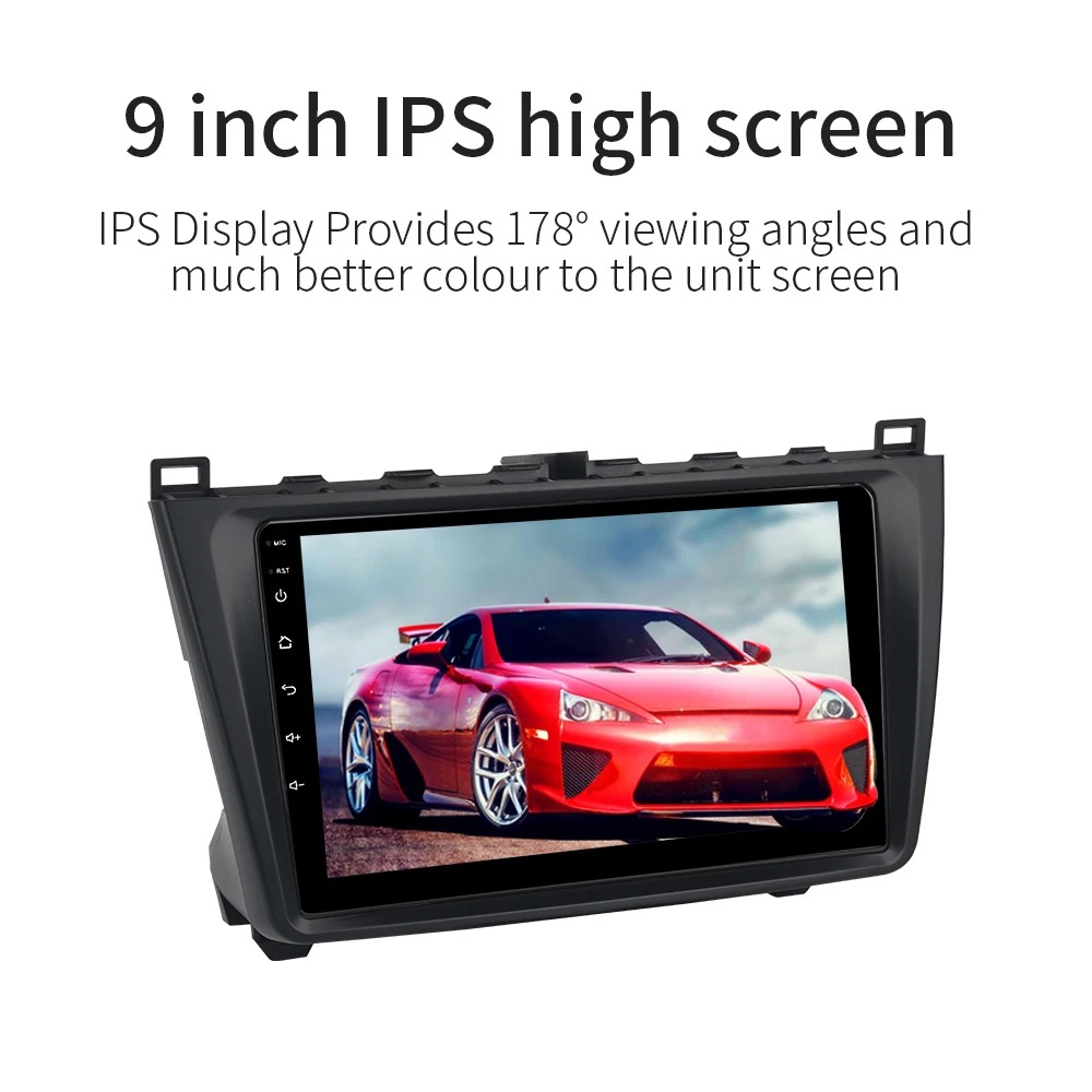 Perfect Dasaita 1 din Car Android 9.0 Radio 9" IPS for Mazda 6 2009 2010 2011 2012 2013 GPS 1080P Video Car Stereo Navigation TDA7850 2