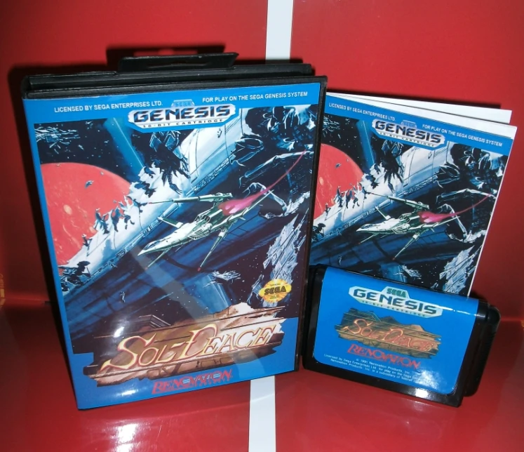 

MD games card - Sol-Deace US Cover with Box and Manual For Sega Megadrive Genesis Video Game Console 16 bit MD card