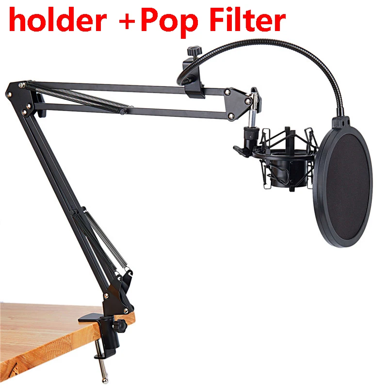 hold add Filter NB-35 микрофон Подвеска рычаг стенд с зажимом и настольный монтажный зажим дополнительный фильтр ветрозащитный экран щит Клип Комплект - Цвет: hold add Filter