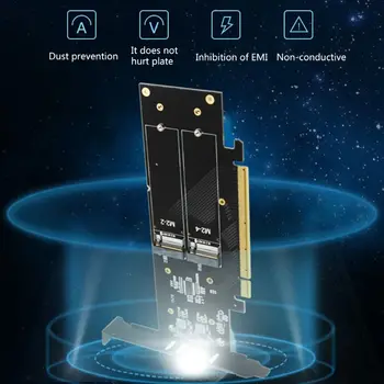 

M.2 X16 TO 4X NVME PCIE3.0 GEN3 X16 TO 4*NVME RAID CARD Expansion VROC CARD 4XX4 X3UB
