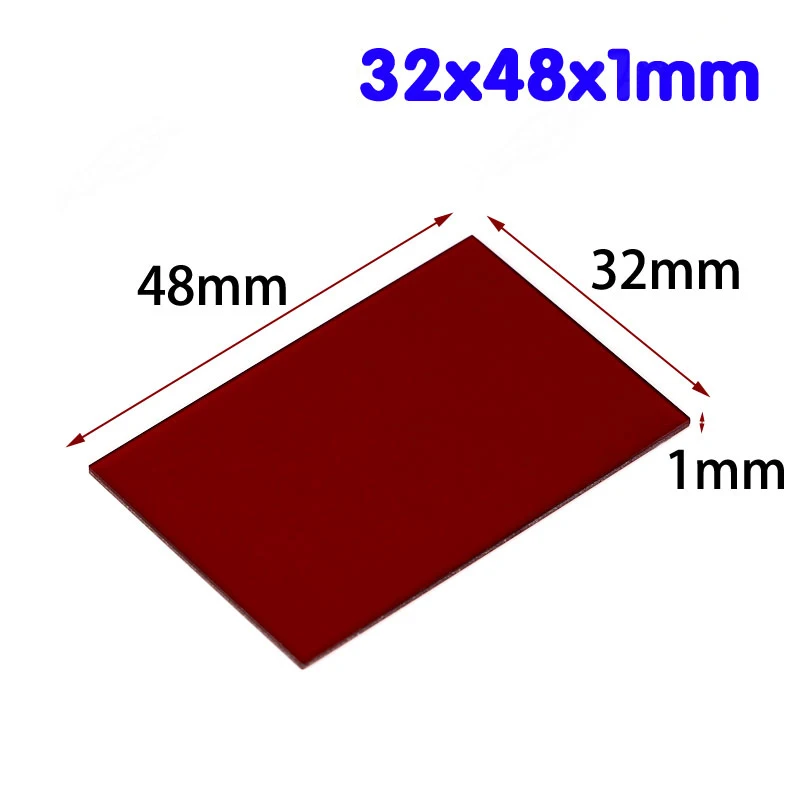 Красное стекло спектральное поглощающее стекло 32x48x1 мм настраиваемая цветная оптическая стеклянная пластина