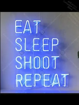 

Eat Sleep Shoot Repeat Neon Sign charming Handmade neon light Sign Glass Display Boards neon lights for rooms Pabs Neon Sign