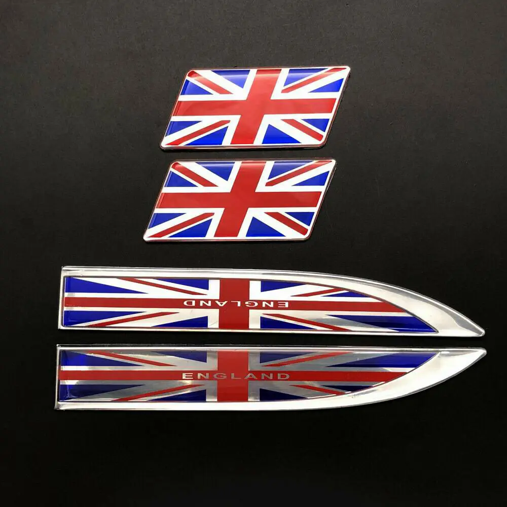 

4pcs The Union Jack UK Flag Car Trunk Fender Emblem Badge Decals Sticker