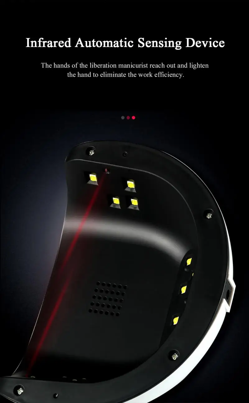 UV Nail Lamp Quick LED Nail Dryer Anti Hand Black Smart Timing Nail Drying Machine With Digital Display Manicure Gel Drying Tool