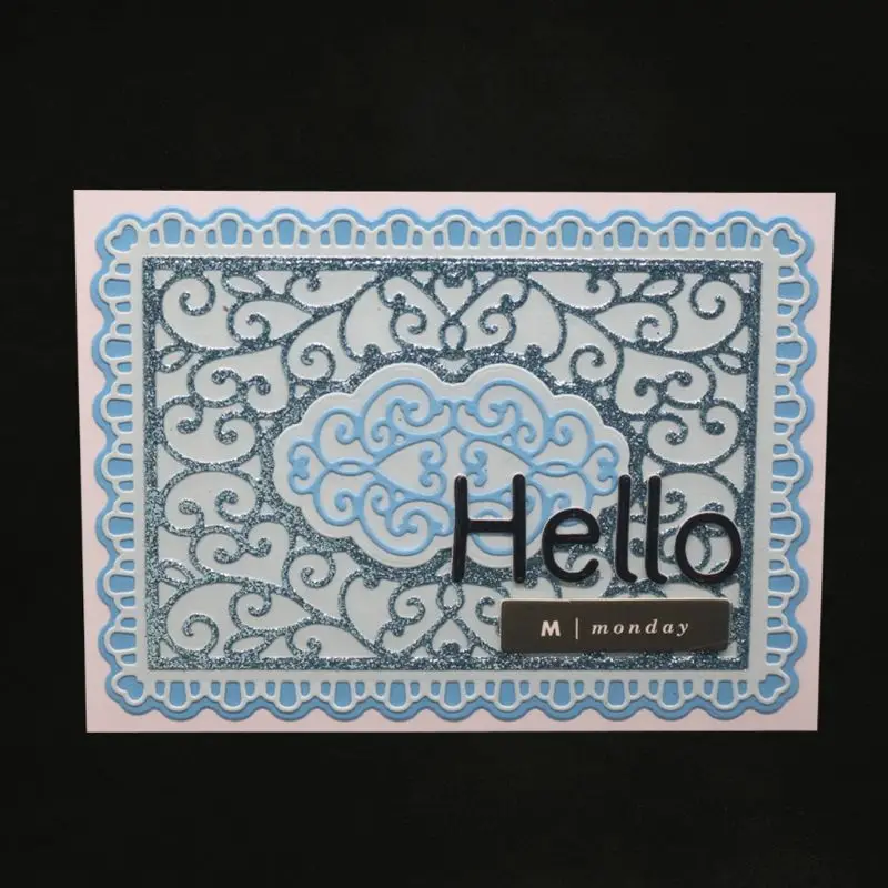Invitation Lace Background Metal Cutting Dies Stencil DIY Scrapbooking Album Stamp Paper Card Embossing Decor Craft