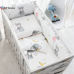 AY Tesco Juego de ropa de cama de elefante para bebé, decoración de dormitorio de algodón, para cuna de niño y niña, 120x60/120x70cm