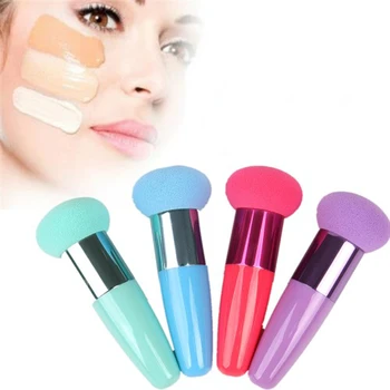 

1pc round mushroom head brush puff brush sponge puff stick makeup brush foundation brush beauty facial cosmetics
