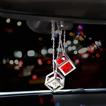 

Car Pendant Cube Crystal Decoration Hanging Ornament Charms Automobile Internal Rearview Mirror Suspension Trim Accessories Gift