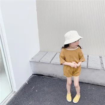 

Children's Set Casual Clothing Sets for Boys and Girls Pure Cotton Short Sleeve T Shirt + Shorts Korean Style Kids Clothes