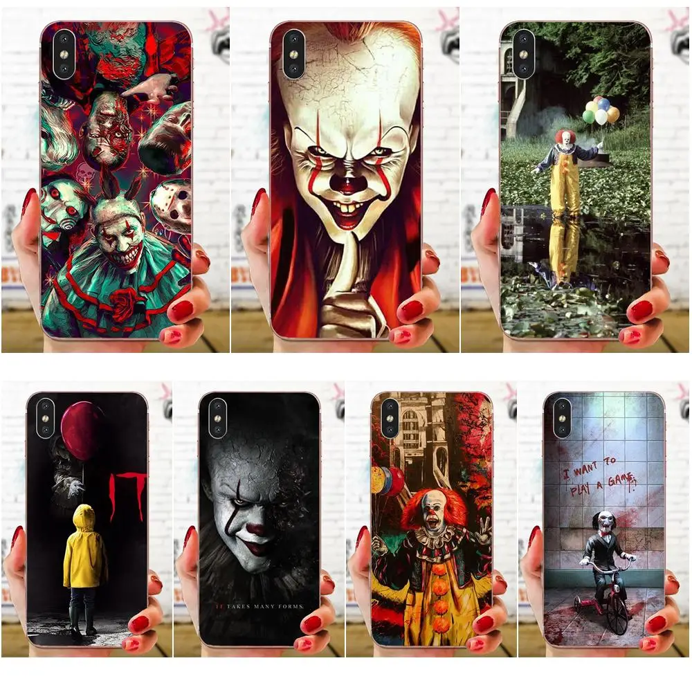 

For Huawei Honor Mate 7 7A 8 9 10 20 V8 V9 V10 G Lite Play Mini Pro P Smart TPU Phone Cover Case Coque Clown Horror