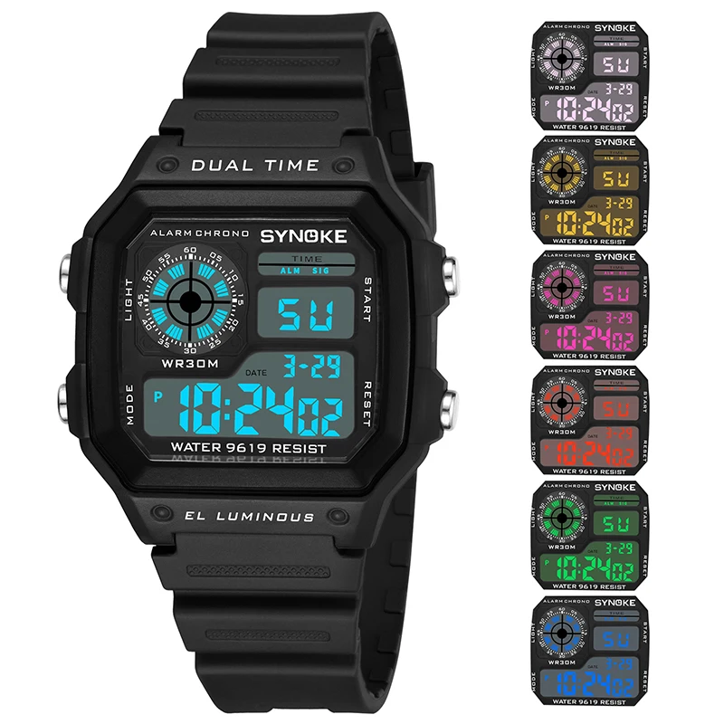 SYNOE Men's Sports Watches Digital Watch Life Waterproof Male Chronograph Double Time Wristwatches Watches For Men Electronic 3