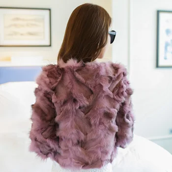 

Short Real Fur Coat Female Autumn Winter Fox Fur Coat Women Clothes 2020 Korean Pink Fur Coats Abrigo Mujer KJ1047