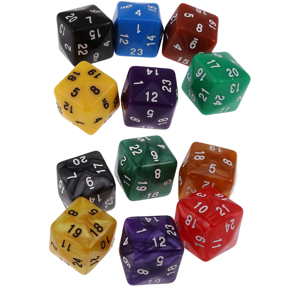 MagiDeal 6pcs 24 /30 Sided Dice D24 D30 Dices for D&D TRPG Family Party Board Game Toys MagiDeal 6pcs 24 /30 Sided Dice D24 D30 Dices for D&D TRPG Family Party Board Game Toys