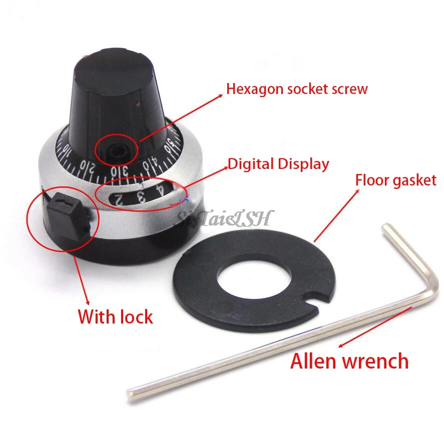 3590S 6.35 mm precision scale knob potentiometer knob equipped with multi-turn potentiometer 1PCS multiturn potentiometer linear potentiometer rotary potentiometer potentiometer knobs potentiometer kit trimmer potentiometer