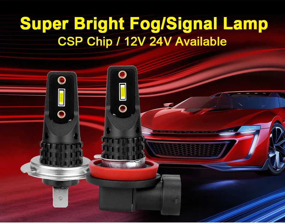 Hlxg h8 Автомобильный светодиодный противотуманный фонарь белый 60 LED дальнего света лампы Парковка задний противотуманный фонарь 6 светодиодный CSP H7 H4 светодиодный H11 Авто 7440 светодиодный ba15s P21W BAY15D 12V