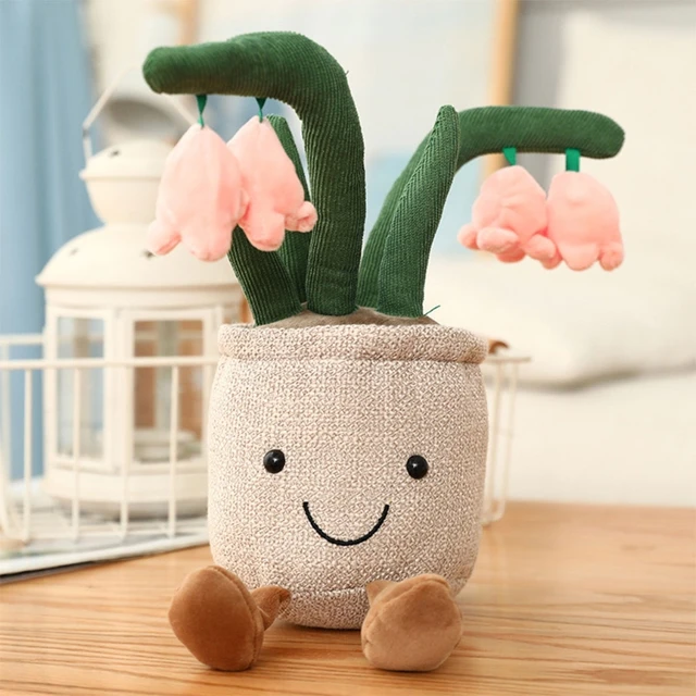 Simulation Potted Soft Plush Toy Pillow Cactus/Bluebell Plants Plush Stuffed Toy Indoor Decoration Comfortable Washable D5QA 1