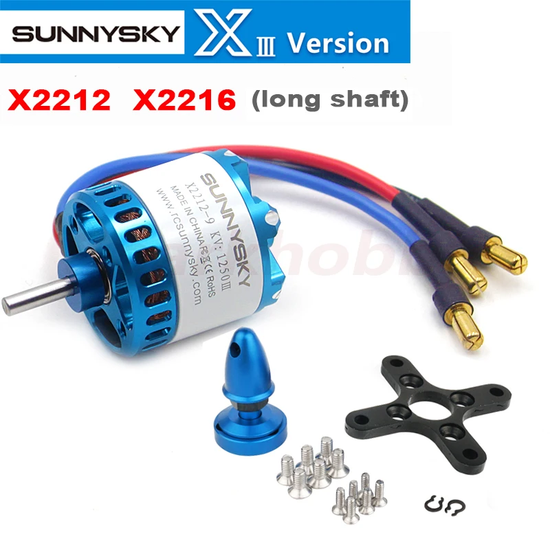 

Sunnysky X2212-III X2216-III 2212 2216 950/1250/1400KV Long Shaft 3-4S Lipo Brushless Motor RC Fixed-wing Quadcopter Mulicipter