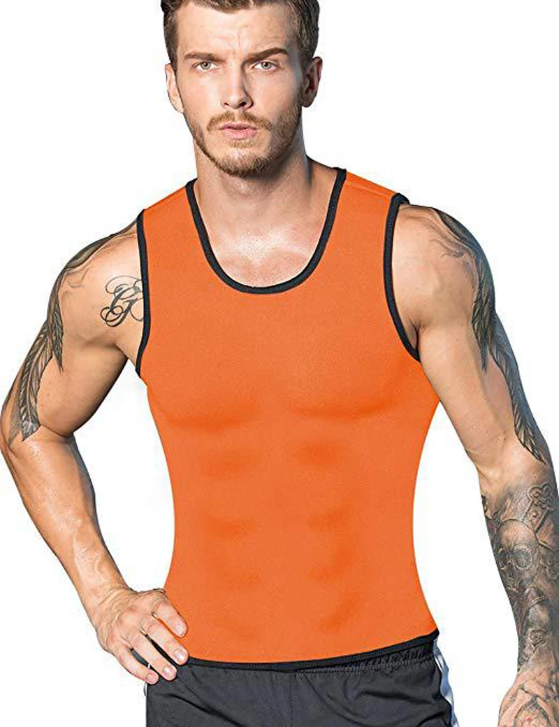 Для мужчин's жилет для похудения тела Форма r неопрена сжигание жира на животе Форма rwear талии тренер сауна ultra Sweat корсет Форма на бретелях - Цвет: Orange
