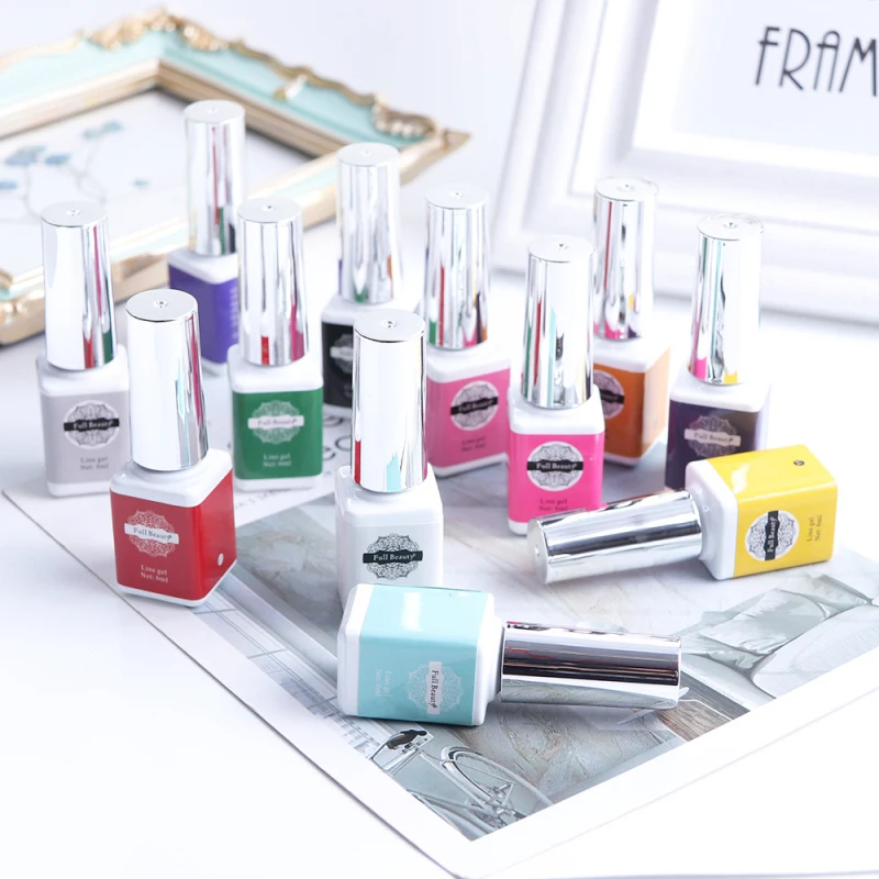 

6ml Creative Painted Nail Glue for Bonding Aluminum Foil Adhesive Nail Polish Manicure Wave Blue Nail Tip Decorative Nail Tool