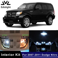Edislight, 8 шт., белые, Голубые светодиодные лампы canbus, автомобильная лампа, интерьерная посылка, комплект для 2007-2011 Dodge Nitro, карта, купол, багажник, пластина, светильник