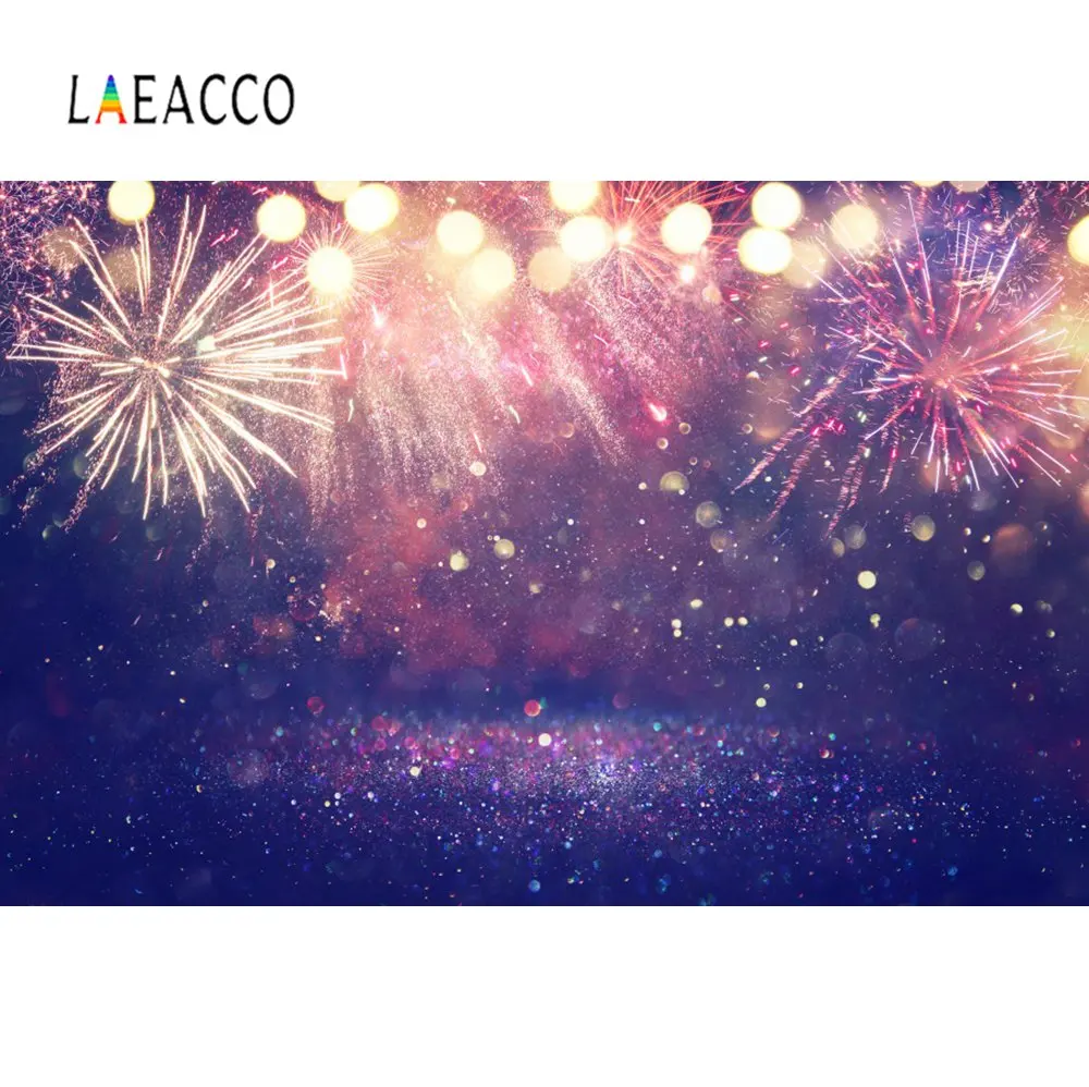 Laeacco Фейерверк Блестящий праздник вечерние с новым годом живописные фото фон фотографические фоны фотостудия