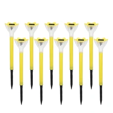 6 в 10 шт. светодиодный светильник на солнечной энергии для лужайки, походные огни, уличные водонепроницаемые солнечные фонари для сада, двора, патио, ландшафтное освещение, комплект