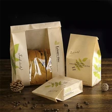 

Kraft Paper Bread Clear Avoid Oil Packing Toast With Window Bag Baking Takeaway Food Package Cake Bag