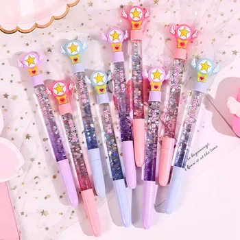

1 Pcs Girl Star Magic Wand Shape Black 0.5MM Neutral Pen Creative Student Signature Pen Examination Pen Stationery Supplies