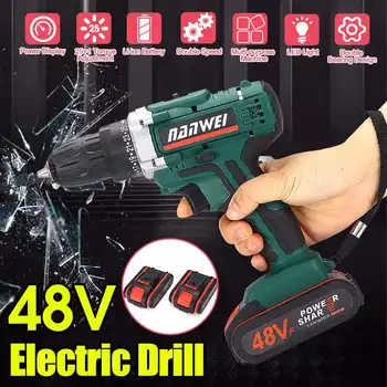 

Electric Drill 48V Electric Mini Screwdriver Waterproof 2 speed Wireless Power Driver 1/2Lithium-Ion Battery Electric Drill