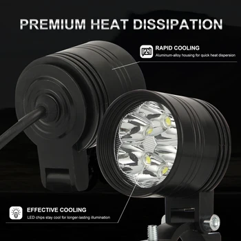 

High-power Electric Motorcycle Spotlights Led Battery Motorcycle Lamp Spotlight Lens 4/6 LED Headlights