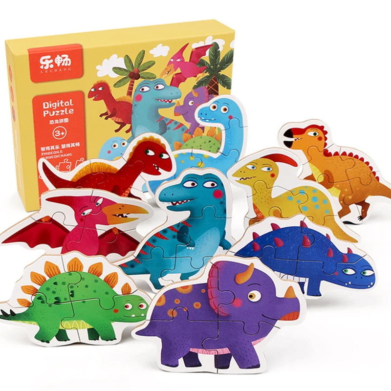 Mideer 104 pçs puzzles crianças cognitivo quebra-cabeça bebê dinossauro  brinquedo caixas de presente 3-6 anos de idade brinquedos para crianças -  AliExpress