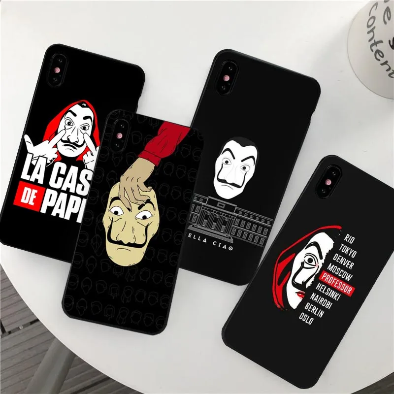 JAMULAR La Casa De Papel Money Heist чехол для телефона для iPhone XS MAX 11 Pro XR X 7 8 6 6s Plus Модный черный мягкий матовый чехол