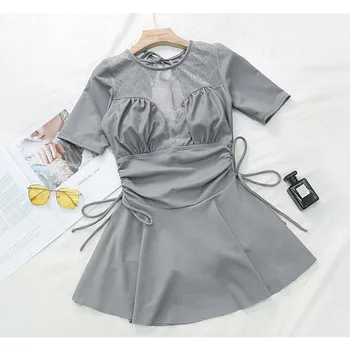 

STAERK silver grey l type restoring ancient ways is conservative belly show thin and sexy hot spring bathing suit students