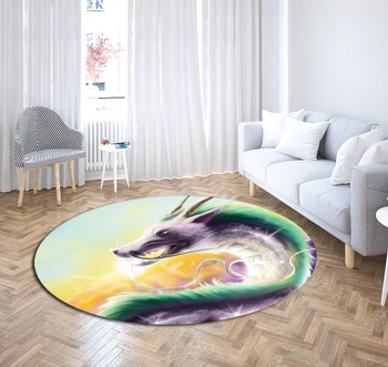 

Custom Round Carpets Computer Chair Area Rug Floor Mat Bathroom Rugs Carpets Dragon Home Decor Carpet 3D Print Animals Floor Mat