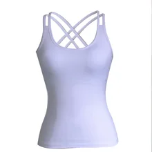 Майка для йоги с нагрудной подкладкой спортивный костюм для фитнеса дышащая верхняя быстросохнущая одежда для йоги спортивные топы