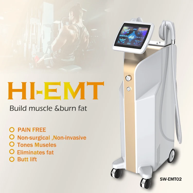 

High frequency tesla sculpt HEMT Electromagnetic Muscle Stimulation device weight loss EM body slimming sculpting machine
